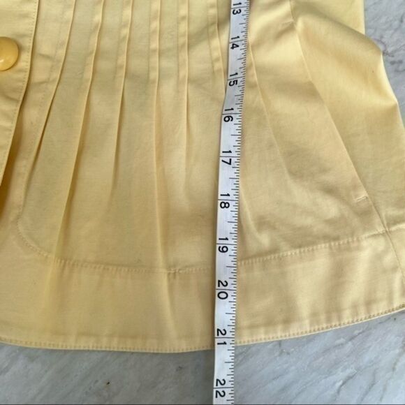 TALBOTS Women's Thin Jacket Top Sz 10P Yellow Button Long Sleeve Cotton Blend - Picture 6 of 6